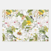 Geel bloemig inpakpapier, Amaryllis print Inpakpapier Vel (Voorkant 2)