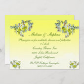 Geel Bloemig Trouwfeest Kaart (Voorkant / Achterkant)