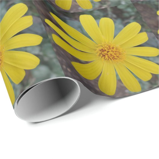 Geel bloemkool cadeaupapier (Rol Hoek)