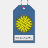 Geel bloemlint door Kenneth Yoncich Cadeaulabel (Achterkant)