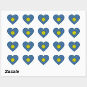Geel bloemlint door Kenneth Yoncich Hart Sticker (Vel)