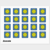 Geel bloemlint door Kenneth Yoncich Vierkante Sticker (Vel)