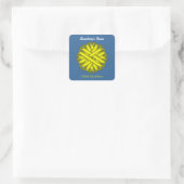 Geel bloemlint door Kenneth Yoncich Vierkante Sticker (Tas)