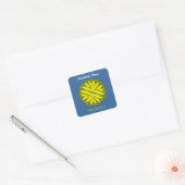 Geel bloemlint door Kenneth Yoncich Vierkante Sticker (Envelop)