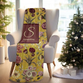  geel bloemmonogram fleece deken