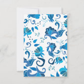 Geel bloemmotief blauwe Italiaanse bruidsdouche Bedankkaart (Achterkant)