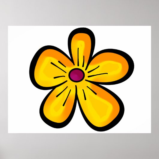 Geel bloemmotief poster (Voorkant)
