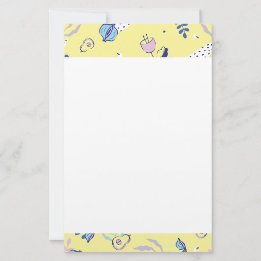 Geel bloempatroon briefpapier (Voorkant)