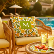 Geel Bloempatroon - gepersonaliseerd monogram