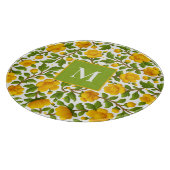 Geel Bloempatroon - gepersonaliseerd monogram Snijplank (Hoek)