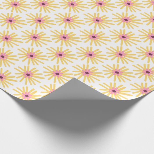 Geel bloemperk papier (Hoek)