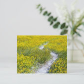 Geel bloemveld briefkaart (Staand voorkant)