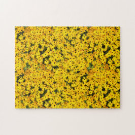 Geel bloemveld van bloemen Garden Bright Sunny Legpuzzel