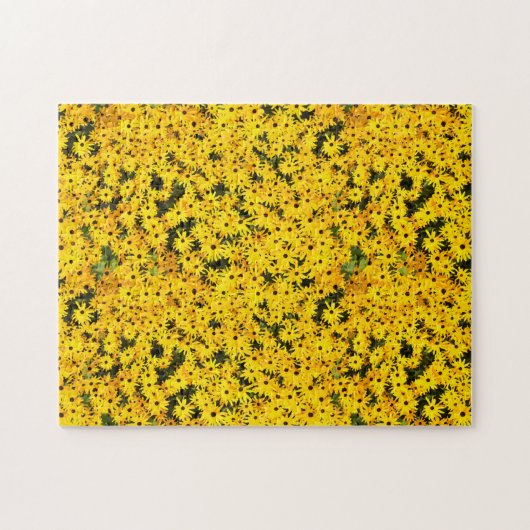 Geel bloemveld van bloemen Garden Bright Sunny Legpuzzel (Horizontaal)