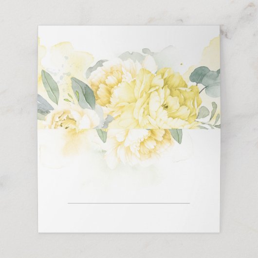 Geel Bloesem Botanische Bruiloft Plaats Kaart Plaatskaartje (Buitenkant ongevouwen)