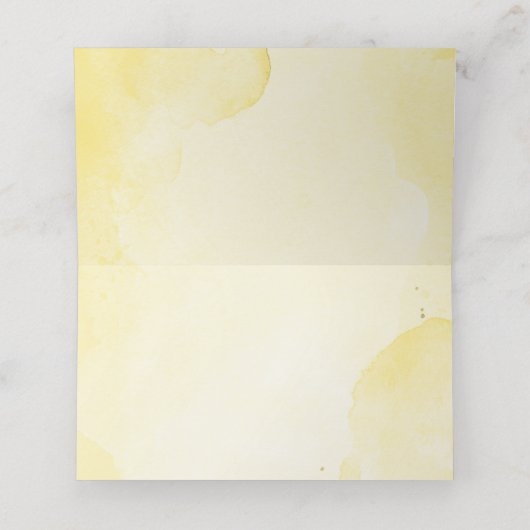 Geel Bloesem Botanische Bruiloft Plaats Kaart Plaatskaartje (Binnenkant ongevouwen)