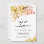 Geel Blush Roze botanische Baby shower Kaart (Voorkant)