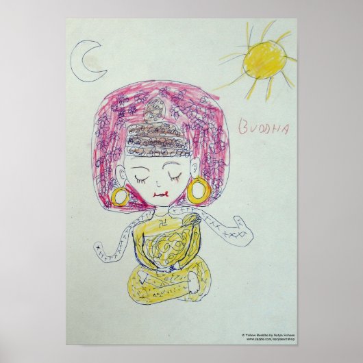 Geel Boeddha Poster (Voorkant)