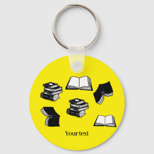 Geel Boekachtig Boekenwurm Bibliothecaris Boek Pat Sleutelhanger