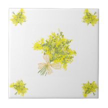 Geel boeket decoratieve Tegel