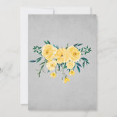 Geel Boeket Zomer Lente Huwelijksuitnodiging Kaart (Achterkant)