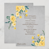 Geel Boeket Zomer Lente Huwelijksuitnodiging Kaart (Voorkant / Achterkant)