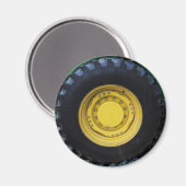 Geel Boerderij tractorwiel Magneet (Voorkant / Achterkant)