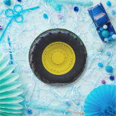 Geel Boerderij tractorwiel Papieren Bordje (Feest)