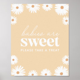 Geel Boho Daisy Baby shower Babies zijn zoet Poster