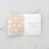 Geel Boho Daisy Floral Girl Baby shower Bedankkaart (Binnen)