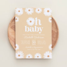 Geel Boho Daisy Floral Girl Baby shower
