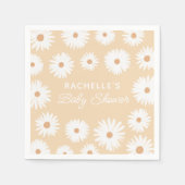 Geel Boho Daisy Floral Girl Baby shower Servet (Voorkant)