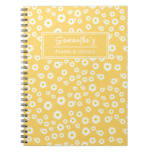 Geel Boho Lente Madeliefjes Patroon Notitieboek