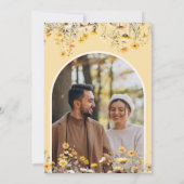 Geel Boho Wilde Bloem Bloemstuk Trouwfoto Save The Date (Achterkant)