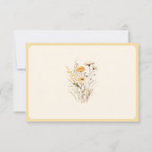 Geel Boho Wilde Bloem Bruiloft RSVP Kaartje (Achterkant)