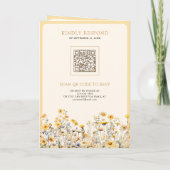 Geel Boho Wildflower QR Code Huwelijk (Achterkant)