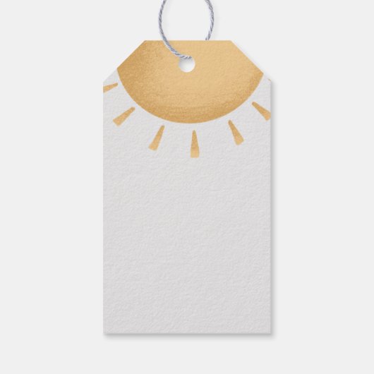Geel Boho Zonneschijn Baby Shower Bedankt Cadeaulabel (Achterkant)