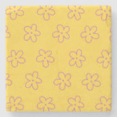 Geel Bold Y2K Wildflower Levendig Spring Decor Stenen Onderzetter (Voorkant)