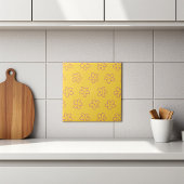 Geel Bold Y2K Wildflower Levendig Spring Decor Tegeltje