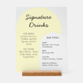 Geel boog Bruiloft Bar Bord Aangepast Display (Voorkant)