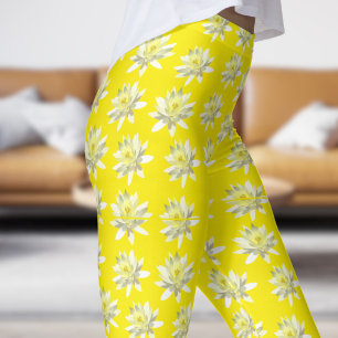  geel Bord bloei bloempatroon Leggings