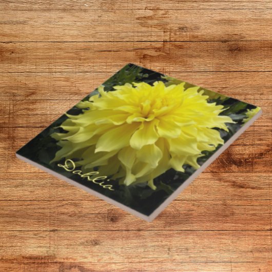 Geel Bord Dahlia Floral Tegeltje