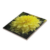 Geel Bord Dahlia Floral Tegeltje (Zijkant)