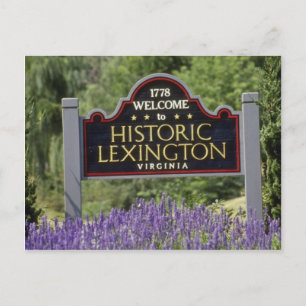 Geel bord, historische Lexington-bloemen Briefkaart