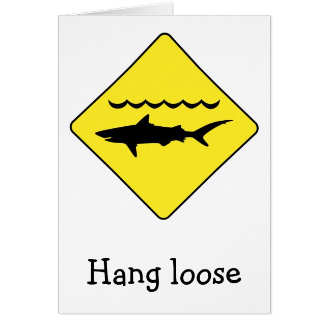 Geel bord voor "waarschuwingshaaien": "Hang los" (Voorkant)