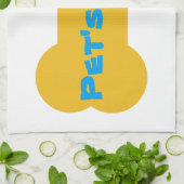 Geel bot gepersonaliseerde Dog Kitchen Towel Theedoek (Gevouwen)