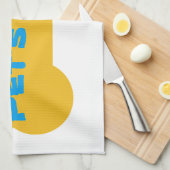 Geel bot gepersonaliseerde Dog Kitchen Towel Theedoek (Quarter Fold)