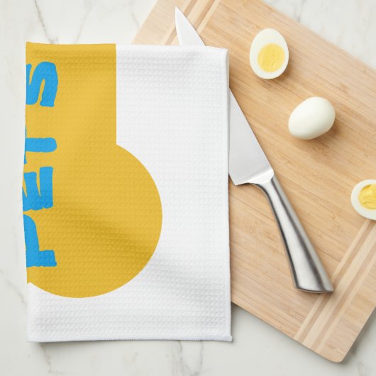 Geel bot gepersonaliseerde Dog Kitchen Towel Theedoek (Quarter Fold)