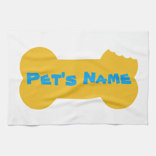 Geel bot gepersonaliseerde Dog Kitchen Towel Theedoek