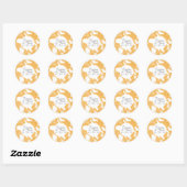 Geel botanisch bloemmotief bruiloft ronde sticker (Vel)